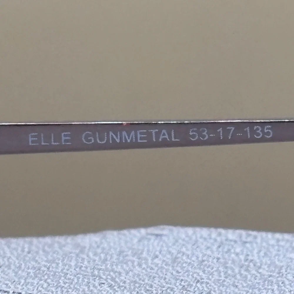 Elle Gunmetal Oval Eyeglasses Frames 53-17-135 Y2K Office Siren Aesthetic